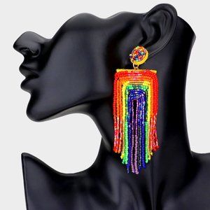 LGBTQ Pride Rainbow Beaded Earrings